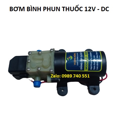 Bơm tăng áp mini 12V phun sương, phun thuốc - không kèm nguồn