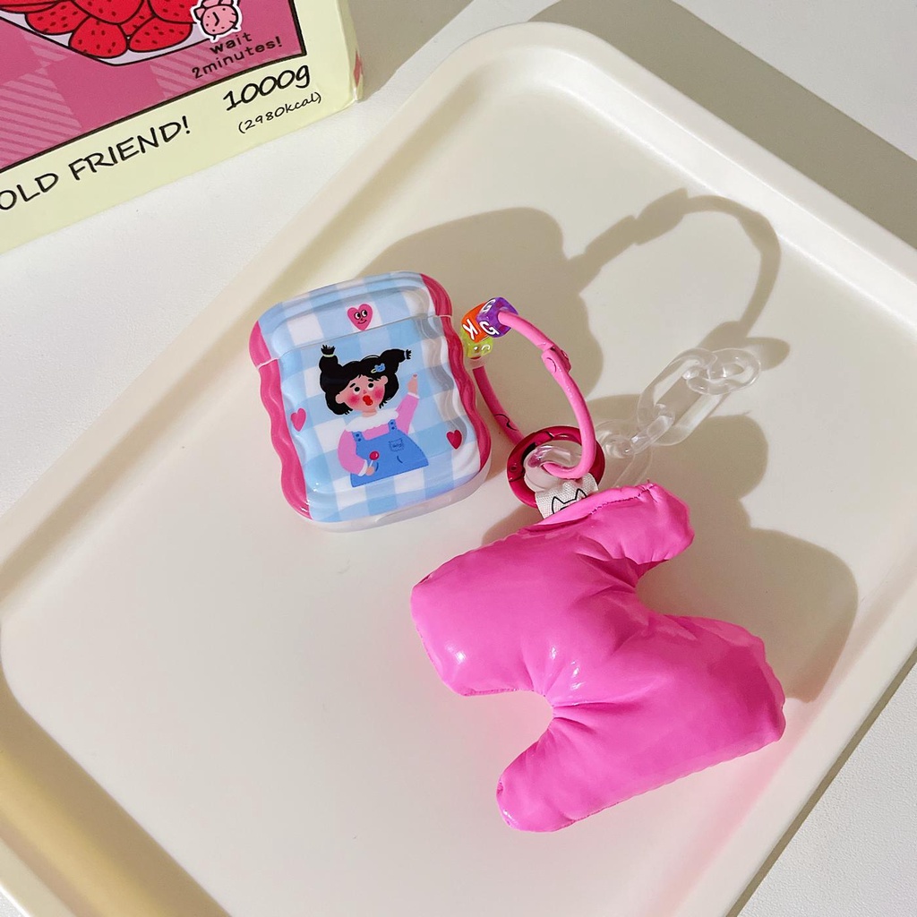 Vỏ Bảo Vệ Hộp Sạc Tai nghe không dây AirPods Pro 1 / 2 3 2021 gen3 Bằng Silicon TPU Mềm Chống Sốc Họa Tiết Kẻ Sọc Dễ Thương