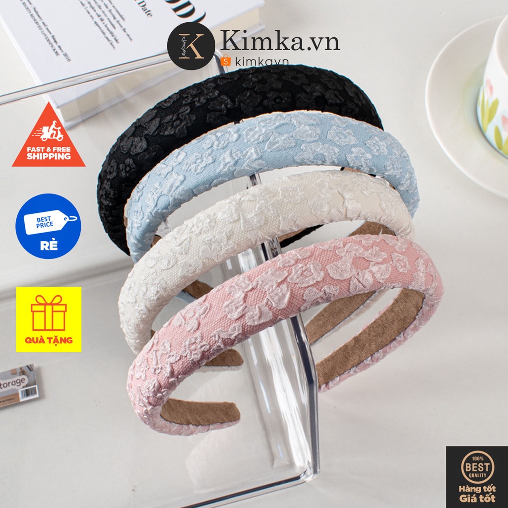 (0747) Bờm Băng Đô Tóc Dập Vải Hoa Nhẹ Nhàng Xu Hướng