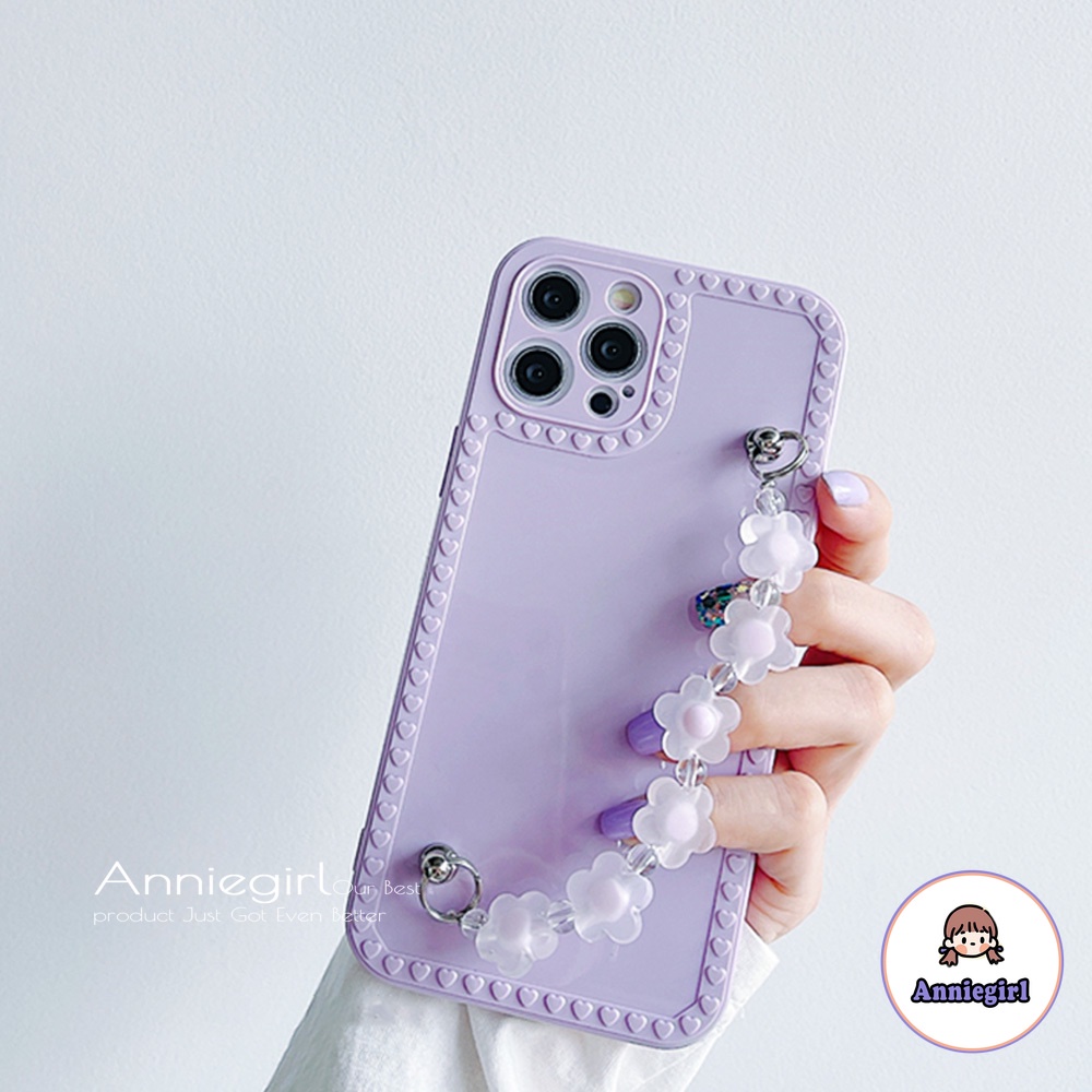 Ốp điện Thoại TPU Mềm Chống Sốc Phối Dây đeo Hình Hoa Cho Iphone 13 12 11 Pro Max Xr Xs Max 8 7 Plus | BigBuy360 - bigbuy360.vn
