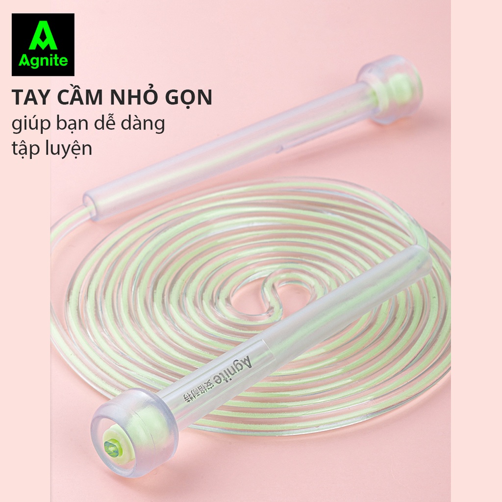 Dây nhảy giảm cân nhựa Dây nhảy thể dục Agnite chính hãng trong suốt lõi PVC cao cấp - F4122