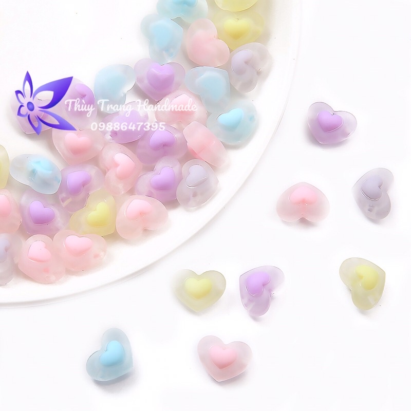 Charm nhựa acrylic có nhân dùng làm trang sức DIY, handmade