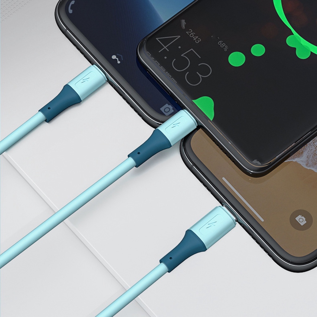 Dây Cáp Sạc Nhanh USB Loại C 8-pin 3 Trong 1 Bằng Silicon Cho Điện Thoại Thông Minh