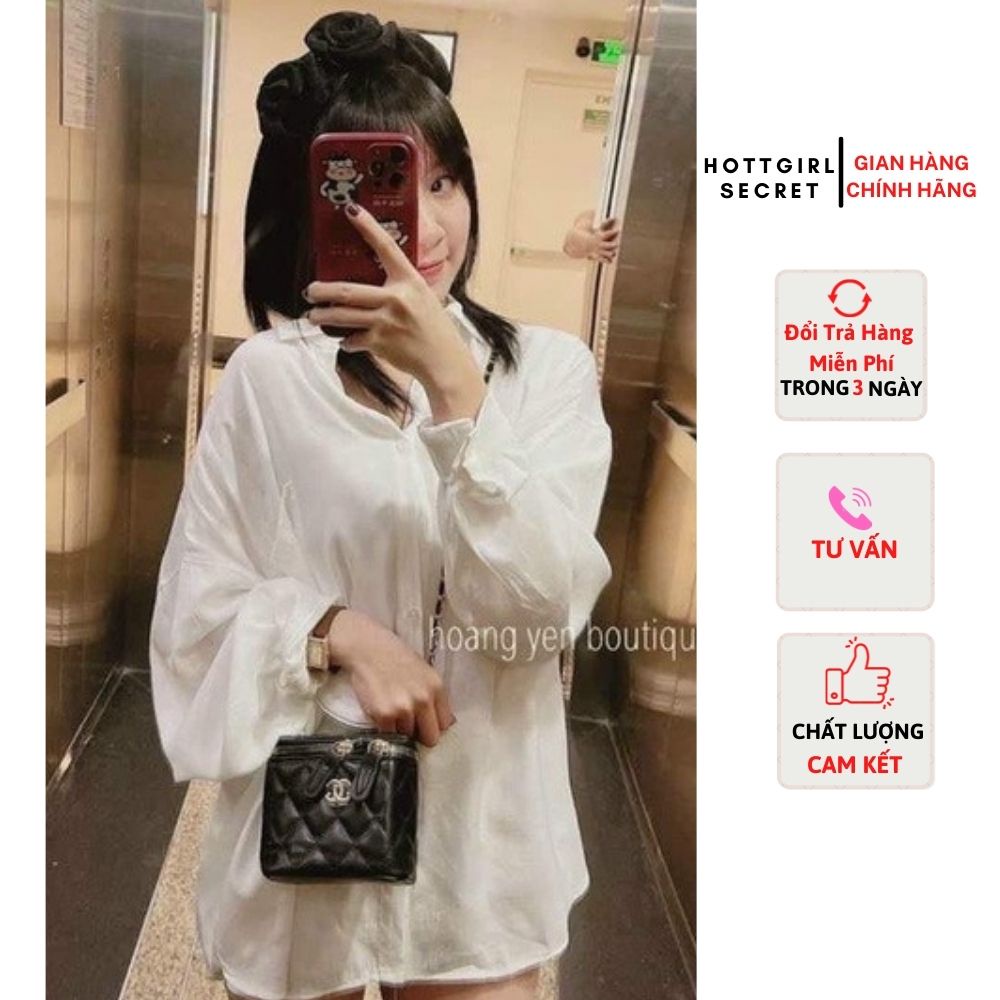 Áo sơ mi nữ form rộng tay phồng kiểu dáng công sở đi làm hay đi chơi đều đẹp Hottgirl Secret ASM0001