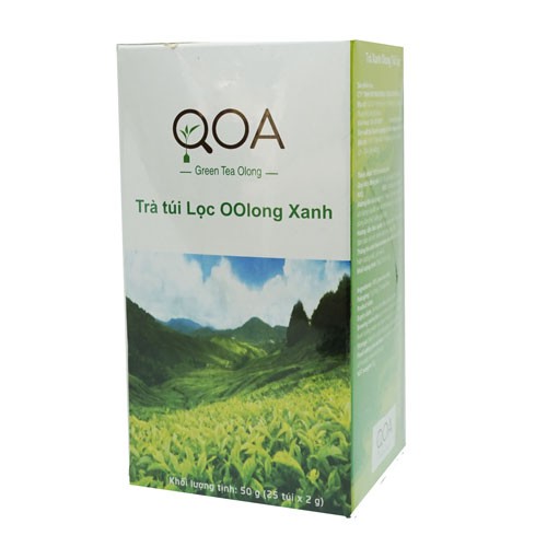 Trà Túi Lọc Oolong Xanh QOA hộp 50g (2g x 25 gói)- Hương Vị Trà Truyền Thống Thơm Ngon