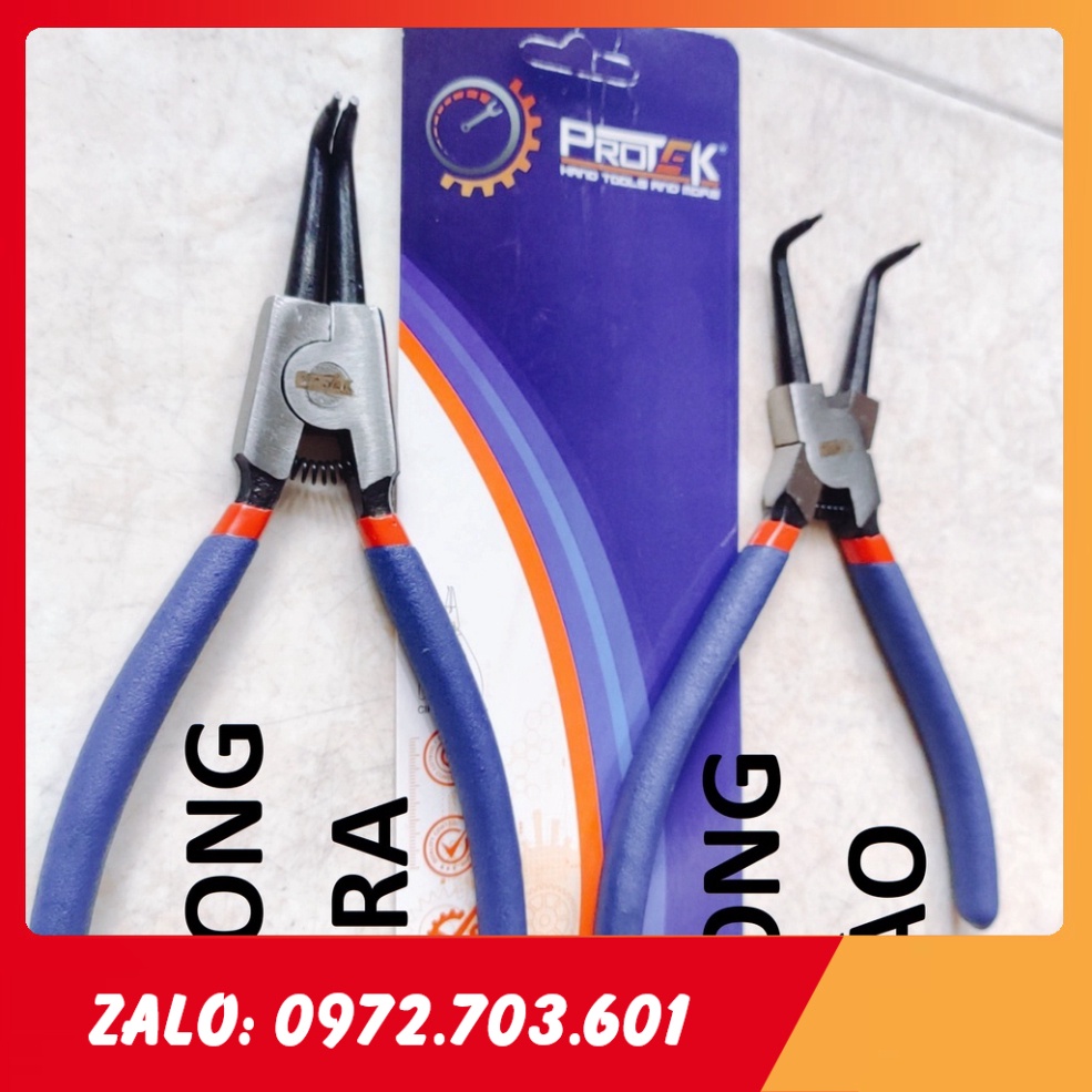 2 cái kìm phanh/ Kìm mở phe 7inch (size phổ thông), hình cong vào + cong ra, hàng ProTek chính hãng [GIÁ TỐT]