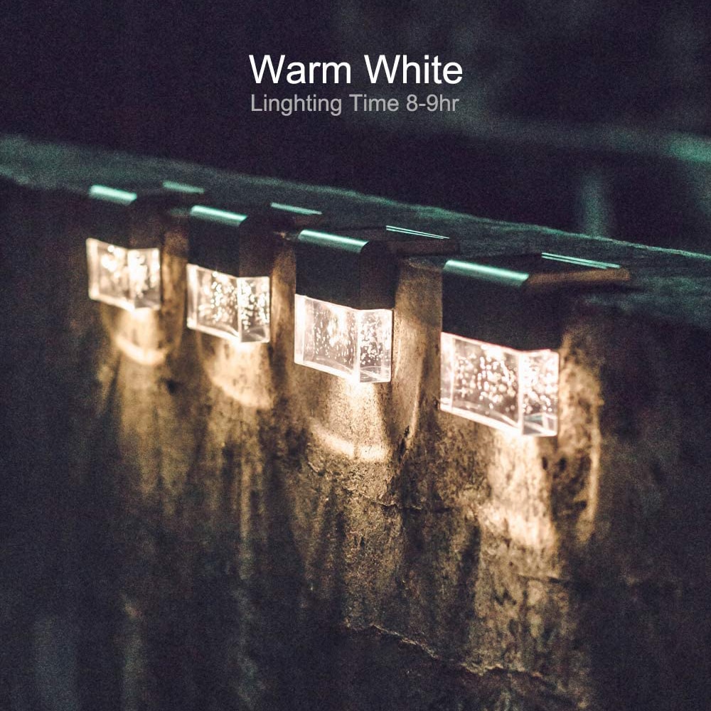 Đèn Led Năng Lượng Mặt Trời Chống Thấm Nước RGB+Warm White Cho Hàng Rào Sân Vườn