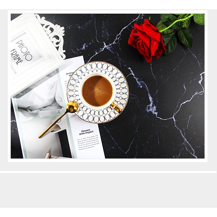 Phông nền chụp ảnh sản phẩm vân đá đen trắng 3D 57x87 cm 2 mặt-2M010