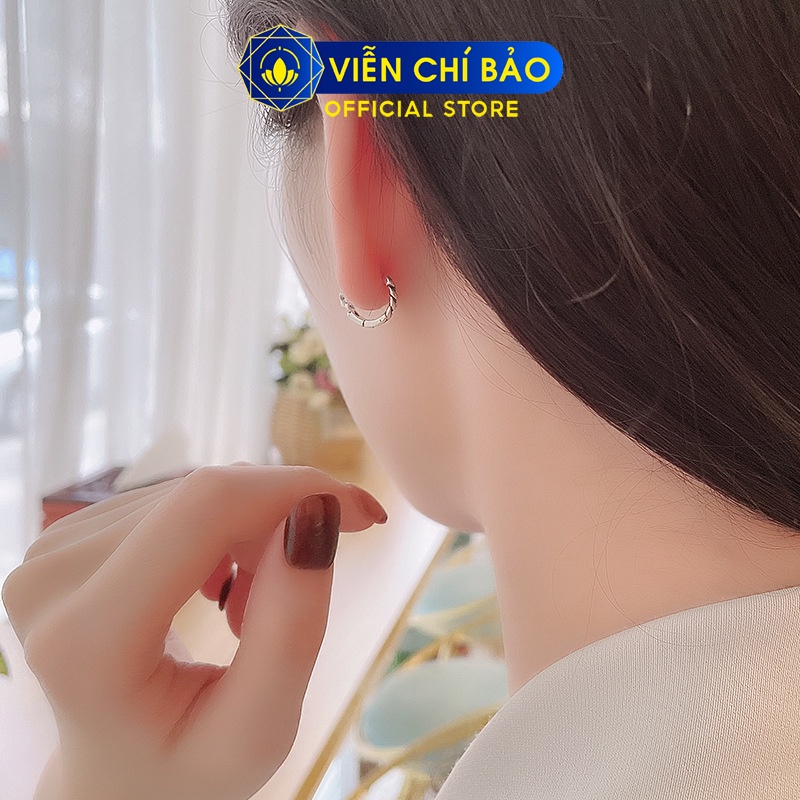 Bông tai bạc nữ hình sao đen chất liệu bạc 925 thời trang phụ kiện trang sức nữ Viễn Chí Bảo B000194