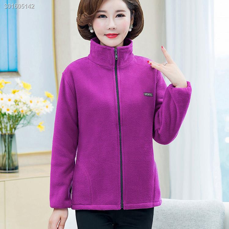 Áo Khoác Sweater Lông Cừu Cỡ Lớn Thời Trang Thu Đông Cho Nữ Trung Niên