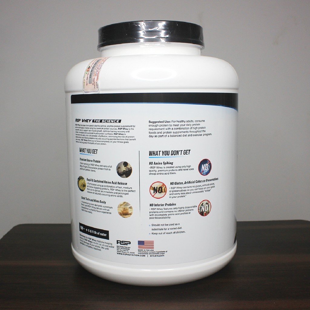 Sữa tăng cơ cao cấp Whey Protein Powder của RSP hương Chocolate hộp 51 lần dùng hỗ trợ tăng cơ, giảm cân, đốt mỡ