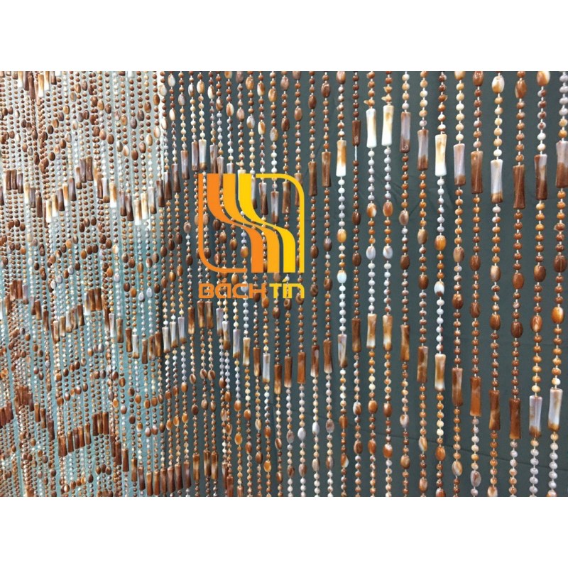 Rèm hạt nhựa,mành rèm cửa hạt nhựa trang trí màu nâu đẹp