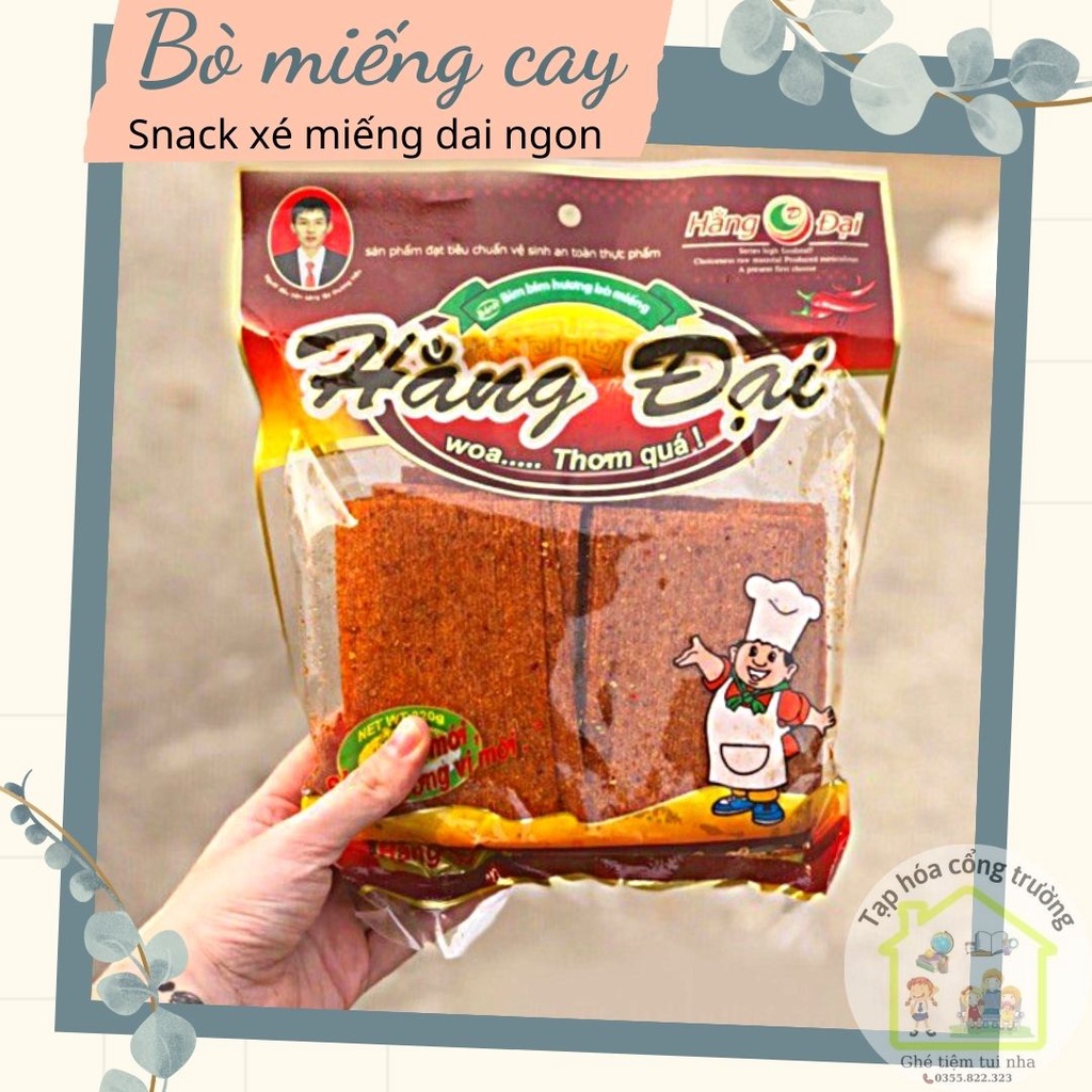 Gói Snack Bò Miếng Hằng Đại - Miếng bò xé dai cay ngon ngọt - Đồ ăn vặt tuổi thơ bim bim cổng trường bimbim nội địa
