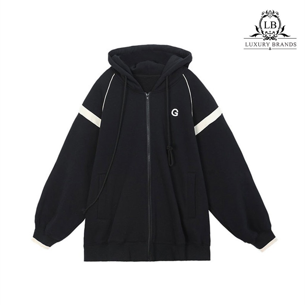 [CÓ SẴN] Áo khoác lót nỉ bông da cá bóng chày nữ form rộng dày dặn dài tay có mũ dây kéo rút ulzzang Hàn Quốc | BigBuy360 - bigbuy360.vn