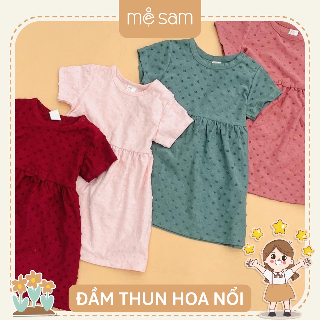 Đầm thun tay ngắn bé gái HM