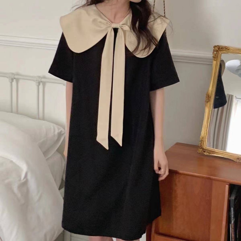 Váy babydoll đầm babydoll Đầm Cổ Búp Bê Dáng Rộng Màu váy xinh chân váy dài váy tiểu thư váy nữ