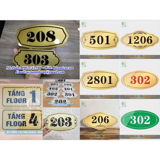Biển số phòng khách sạn - Biển số phòng chung cư, nhà trọ ( Tặng băng dính 2 mặt )