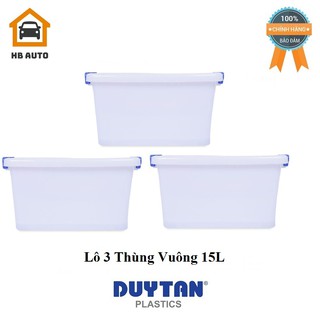 Lô 3 Thùng Nhựa Chất Lượng Cao Duy Tân - Có Bánh Xe 15L (44 x 31 x 21 cm) No.749