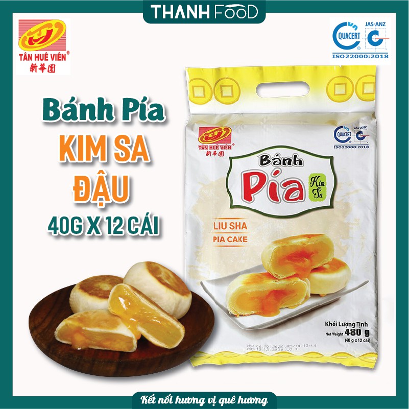 BÁNH PÍA KIM SA ĐẬU (GÓI 12 BÁNH) - TÂN HUÊ VIÊN (ĐẶC SẢN SÓC TRĂNG)