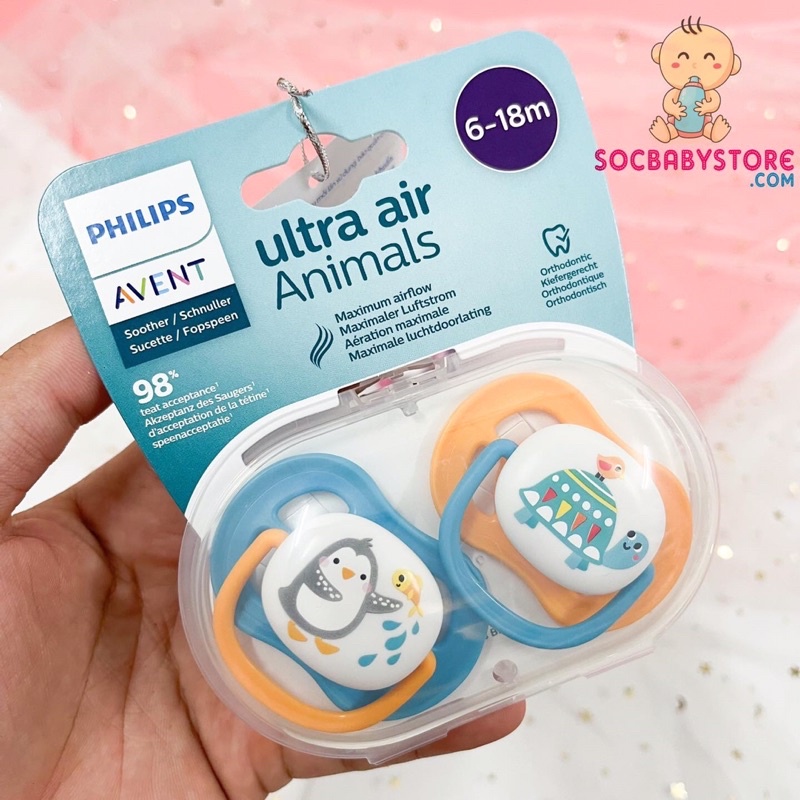 Ty ngậm thông khí Philips Avent Ultra Air 0-6M/ 6-18M