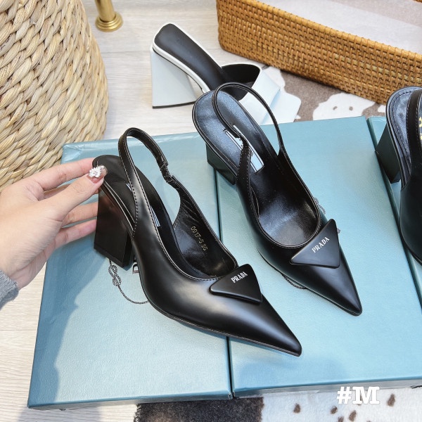 Sandal hở gót gót dẹt 8cm mũi nhọn sang chảnh fullbox túi giấy
