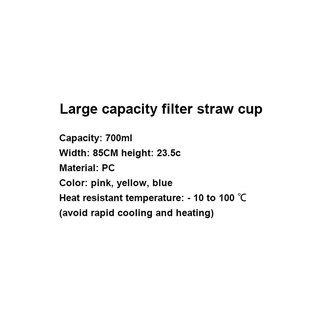 700ml Plastic Water Bottle With Handy Straw