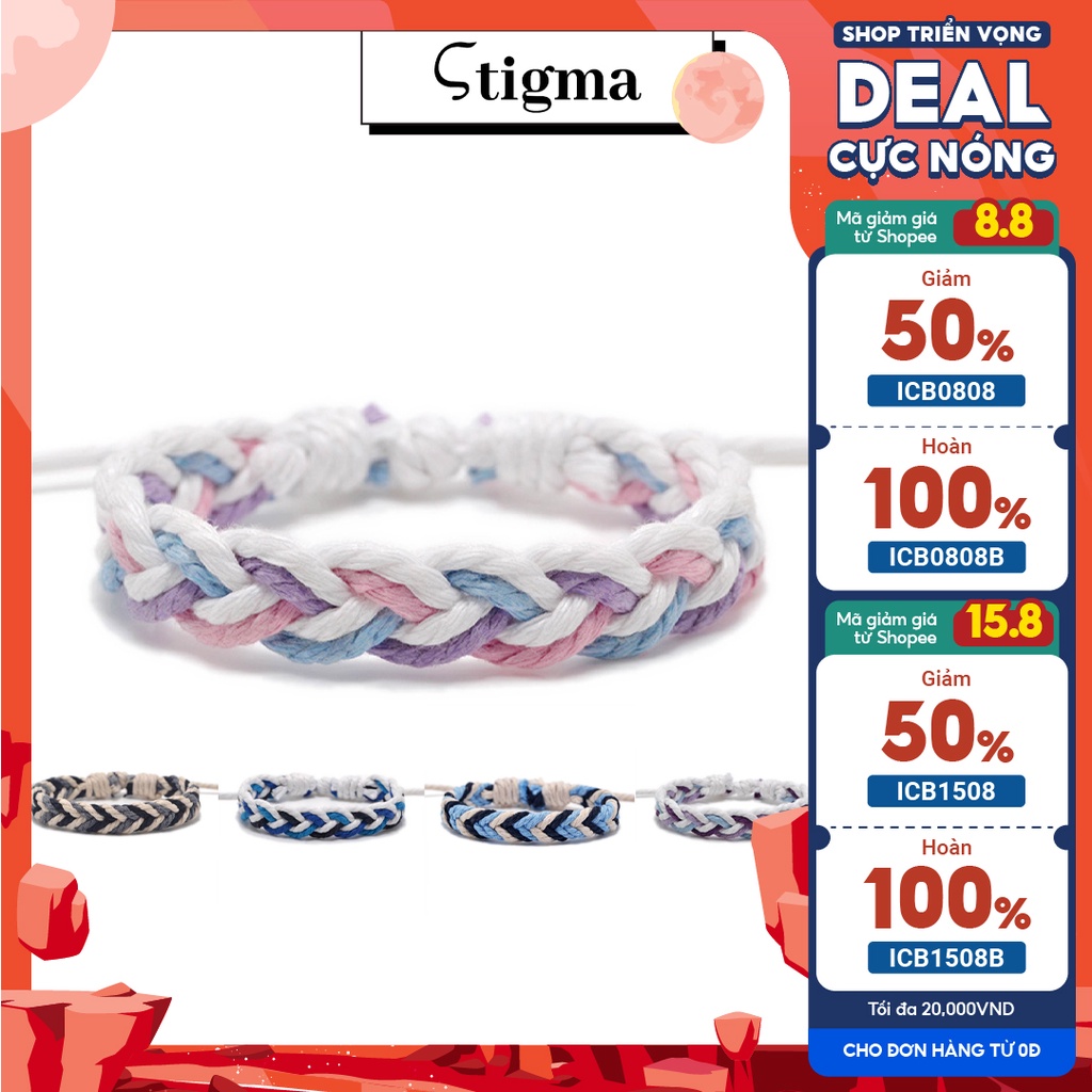 Vòng Tay Dây Bện Thủ Công Phong Cách Boho Phụ Kiện Thời Trang Nam Nữ Handmade size nhỏ - Stigma