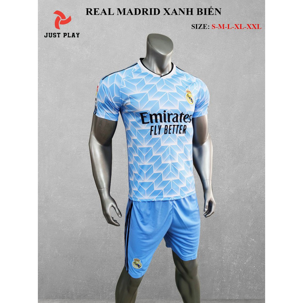 Đồ đá banh CLB Real Madrid Mới nhất Vải thun lạnh cao cấp