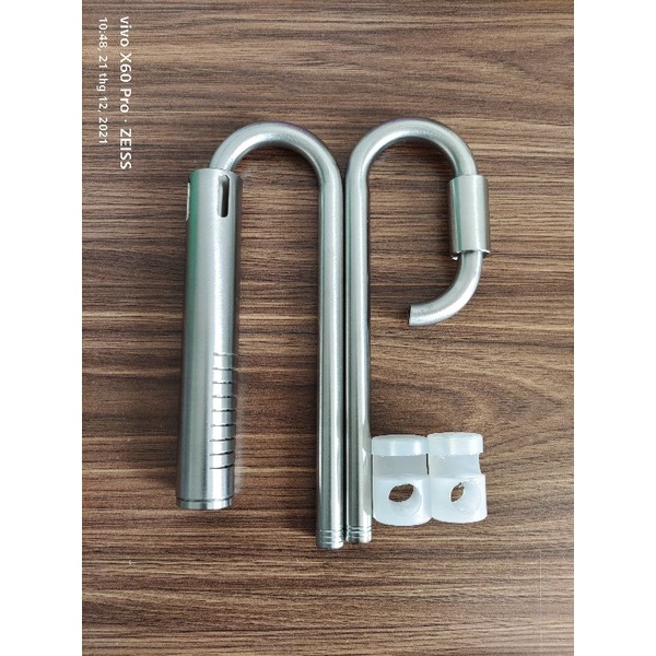 In out inox fi10 kèm hút váng cho bể thủy sinh