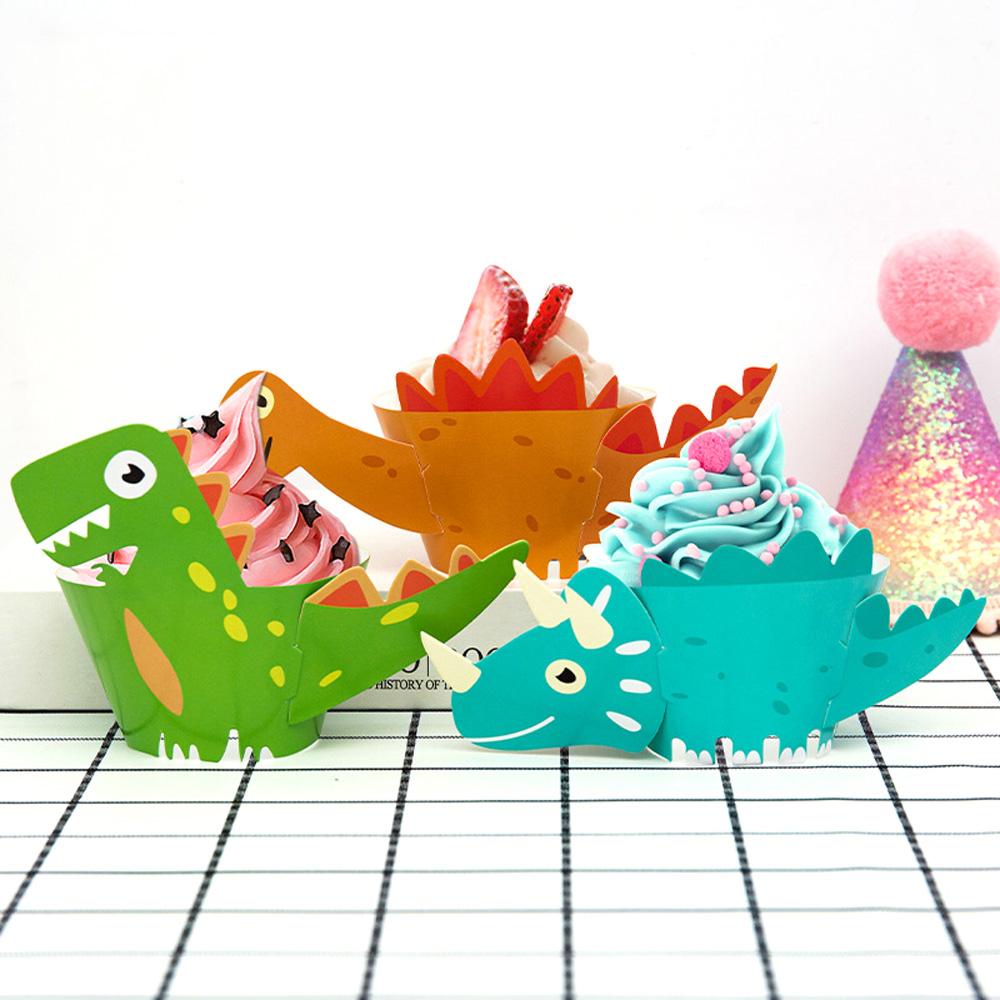 Khay Đựng Bánh Cupcake Hình Khủng Long Xinh Xắn