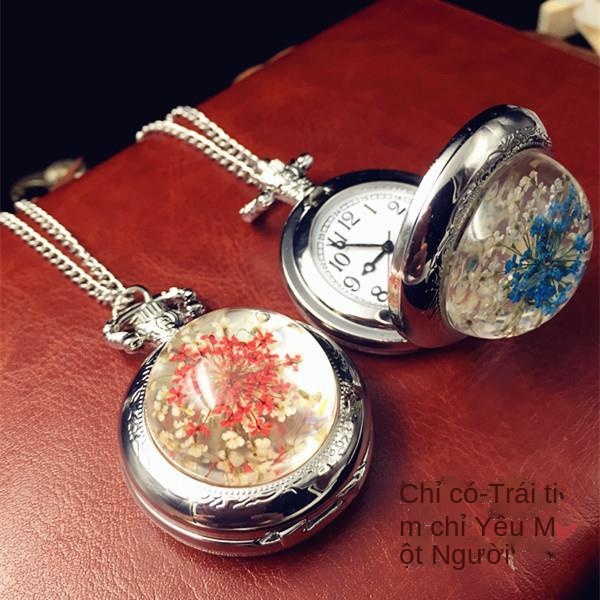 ☋┅●Gypsophila thực hoa đồng hồ y tá bỏ túi đồng hồ lật áo len dây chuyền vòng cổ nữ cặp đôi bạn gái ý tưởng món quà sinh