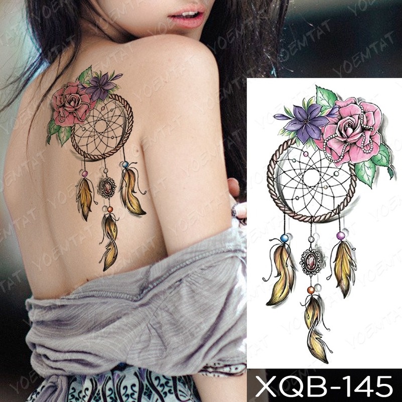 Hình Xăm Dán Tạm Thời Hình Dream Catcher Chống Nước Độc Đáo