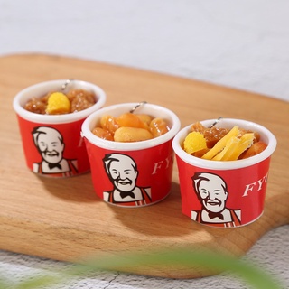 Mặt Móc Khóa Nhựa PVC Mềm Hình Đồ Ăn Sáng Tạo Dễ Thương 