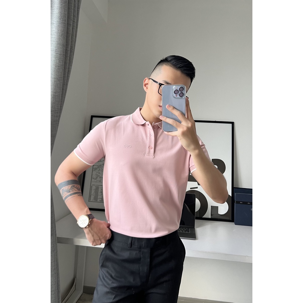 A/G Áo Polo Nam Cổ Bẻ Viền Màu Beige Phom Slimfit, Chất Liệu Cotton Thoáng Mát Không Nhăn Phong Cách Trẻ Trung Năng Động | BigBuy360 - bigbuy360.vn