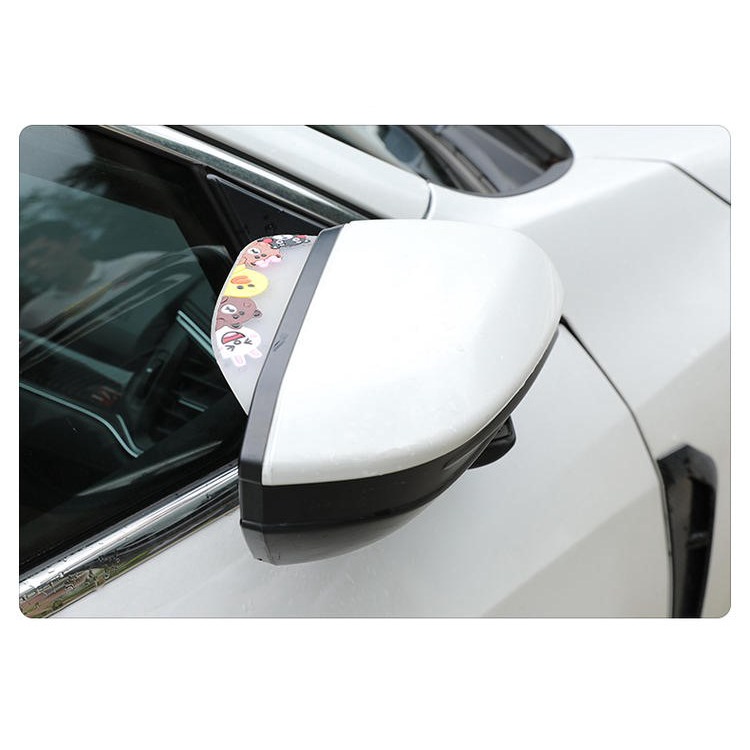 MIẾNG CHE MƯA CHO 2 GƯƠNG CHIẾU HẬU XE Ô TÔ HÌNH GẤU BROWN LINE FRIENDS VÀ HELLO KITTY DỄ THƯƠNG