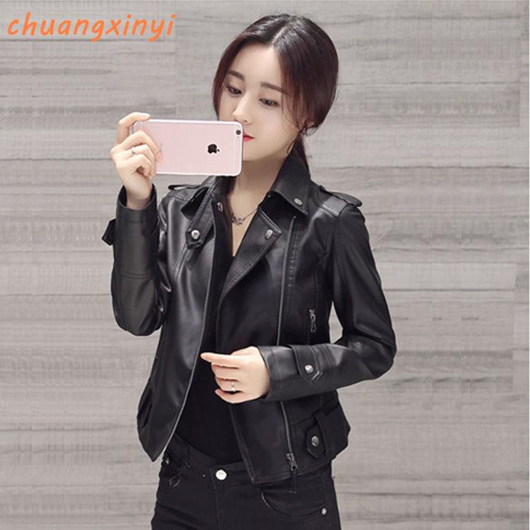Áo khoác da cổ bẻ dáng ôm thời trang cho nữ size s-3xl - HÀNG MỚI VỀ