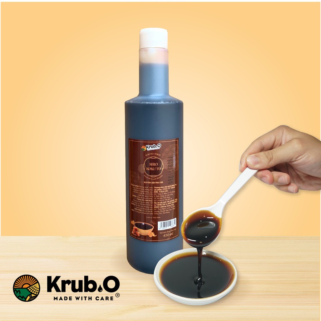 Siro Kokuto Krub.O nguyên liệu pha chế trà sữa đồ uống trà hoa quả cà phê chai 650ml