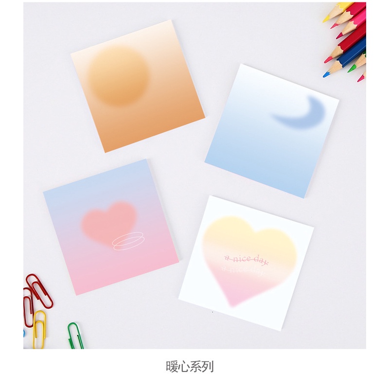 Giấy Ghi Chú Màu Gradient Phong Cách Hàn Quốc
