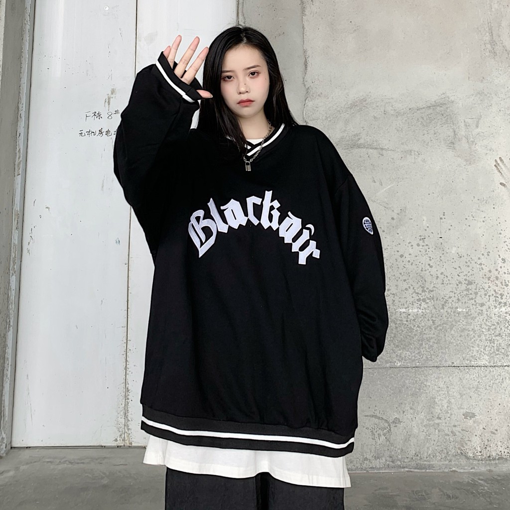 ÁO NỈ BLACKAIR HOT VÀNG ĐEN XANH - ÁO NỈ SWEATER BLACK AIR VIỀN CỔ TIM 3 MÀU UNISEX | BigBuy360 - bigbuy360.vn
