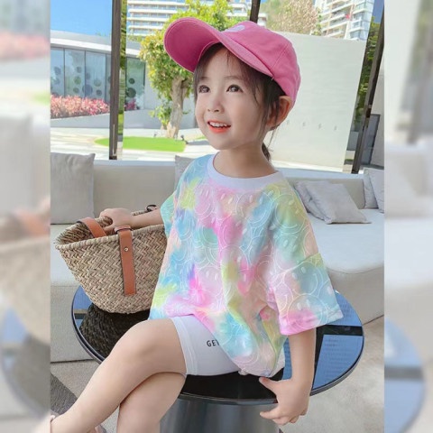 áo bé gái Áo Thun Tay Ngắn Họa Tiết Mặt Cười Đơn Giản Dành Cho Bé
