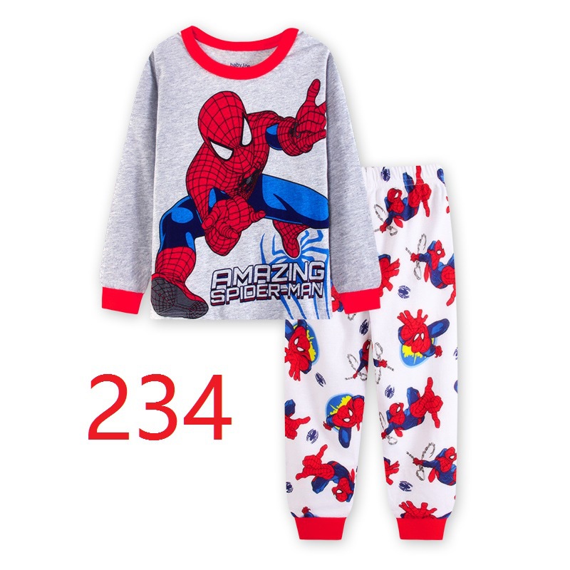 Bé trai 3-8 tuổi mặc Bộ Đồ Ngủ cotton Dài In Hoạt Hình Người Nhện Thời Trang Thu Đông Cho Bé Trai bộ bé trai