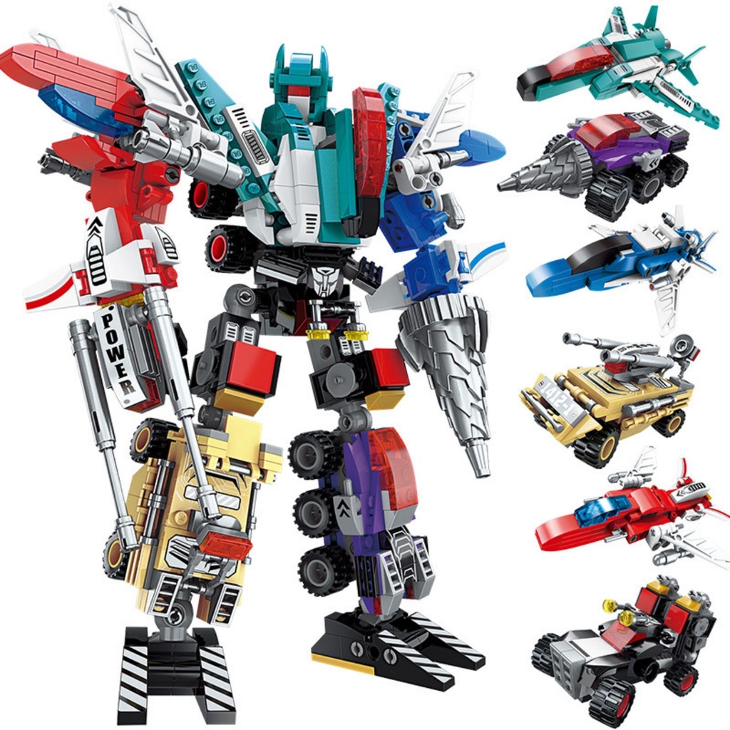 Đồ chơi láp ráp robot transformer biến hình 6 trong 1 giá rẻ, đồ chơi lắp ghép thông minh cho bé BOBIKIDS LG05