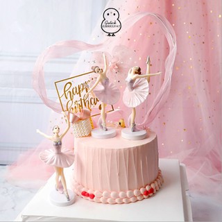 Bộ 3 cô gái múa Bale (Ballet) trang trí bánh kem