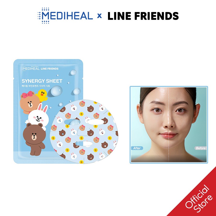 Hộp 10 mặt nạ giấy Mediheal Line Friends &amp; N.M.F Aquaring