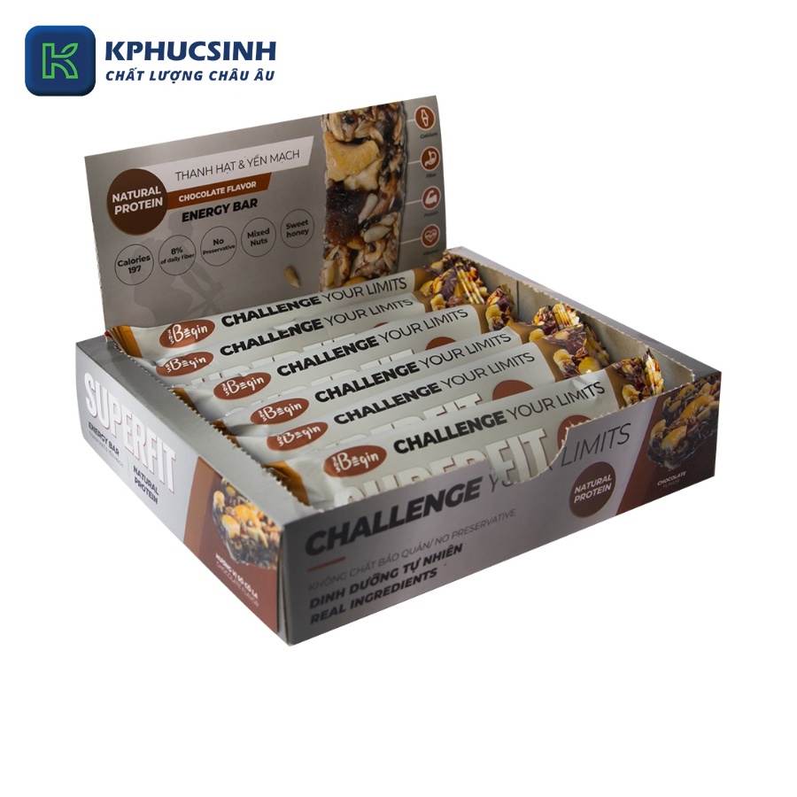 Hộp 6 thanh năng lượng superfit sô cô la 365 Begin 270g KPHUCSINH - Hàng Chính Hãng