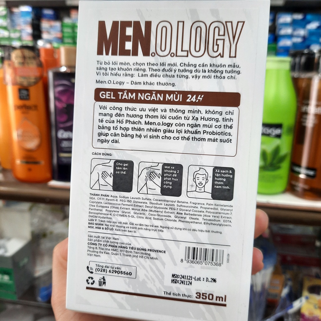 Gel Tắm MEN.O.LOGY Ngăn Mùi 24h Take Chance 350ml