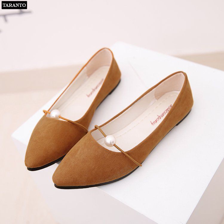 Giày búp bê nữ đính ngọc xinh xắn nhiều màu - thời trang TARANTO TRT-GBBNU-02 | BigBuy360 - bigbuy360.vn