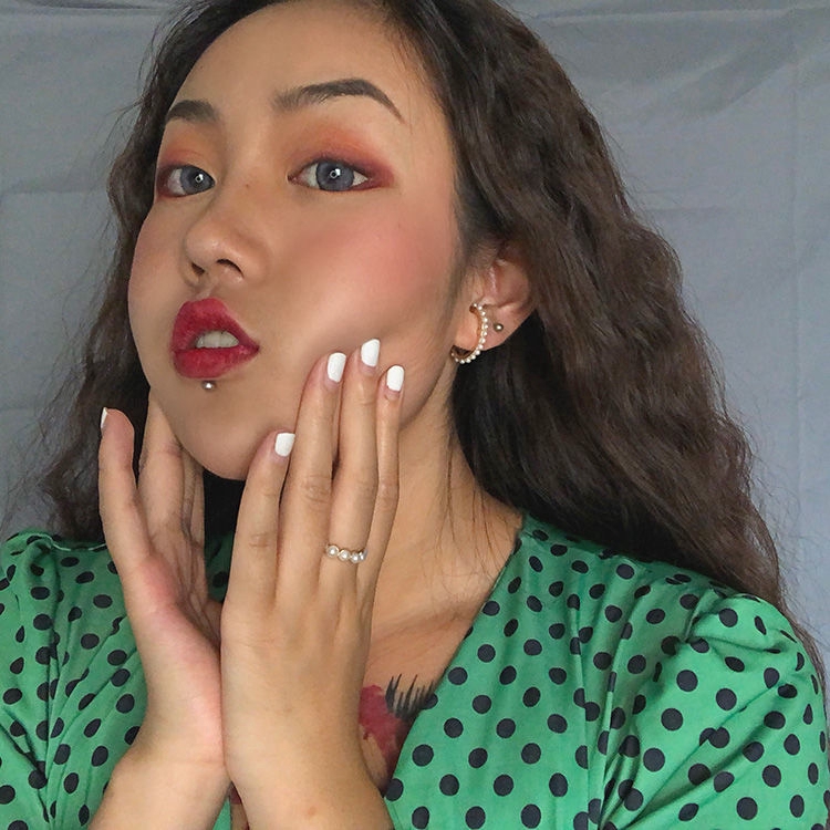 Nhẫn Đính Ngọc Trai Phong Cách Retro Hàn Quốc