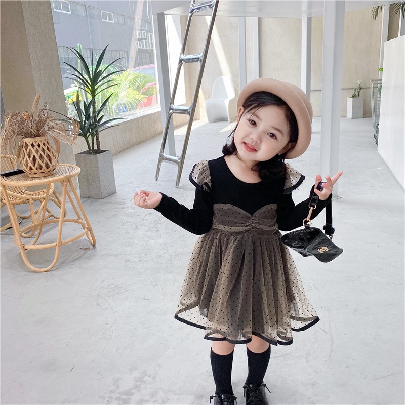 Đầm Công Chúa Dài Tay Thời Trang Xuân Thu 2021 Cho Bé Gái