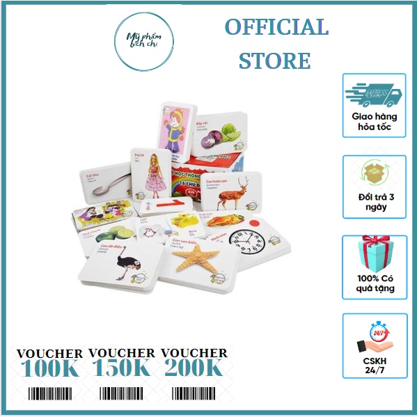 Bộ Thẻ Học Thông Minh Song Ngữ Anh Việt 16 Chủ Đề - bao gồm 416 thẻ học giúp bé phát triển tư duy từ nhỏ